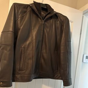 Men’s brown leather jacket